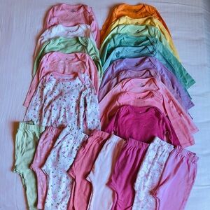 Honest Baby 100% Organic Cotton 15 Long Sleeve Bodysuits & 8 Pants, Sz 12 Months